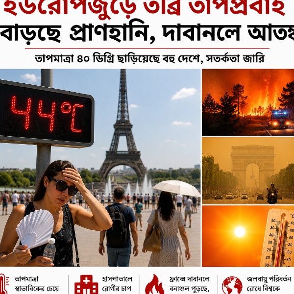 ইউরোপজুড়ে তীব্র তাপপ্রবাহে বাড়ছে প্রাণহানি, জলবায়ু...