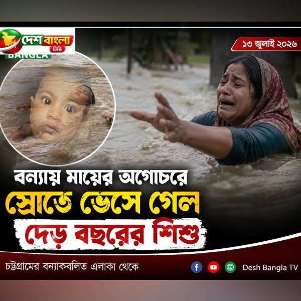 বন্যায় মায়ের অগোচরে স্রোতে ভেসে গেল দেড় বছরের শিশু...