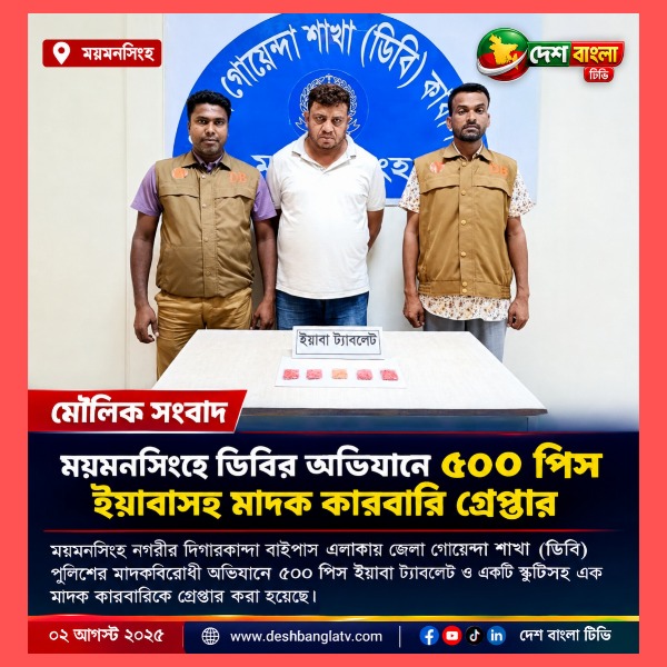 ময়মনসিংহে ডিবির জালে মাদক কারবারি, উদ্ধা