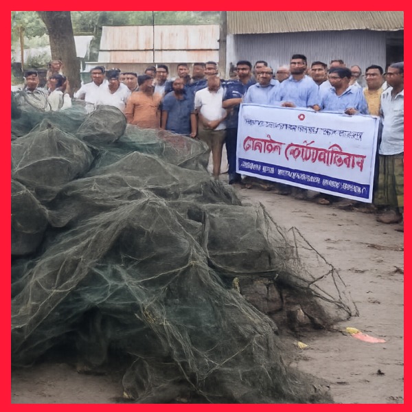 বাসাইলে অবৈধ জালবিরোধী অভিযানে ৬ লাখ টাক