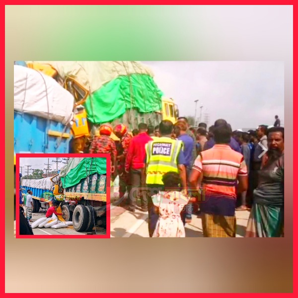 বগুড়ায় ফ্লাইওভারে দুই ট্রাকের সংঘর্ষ, নি