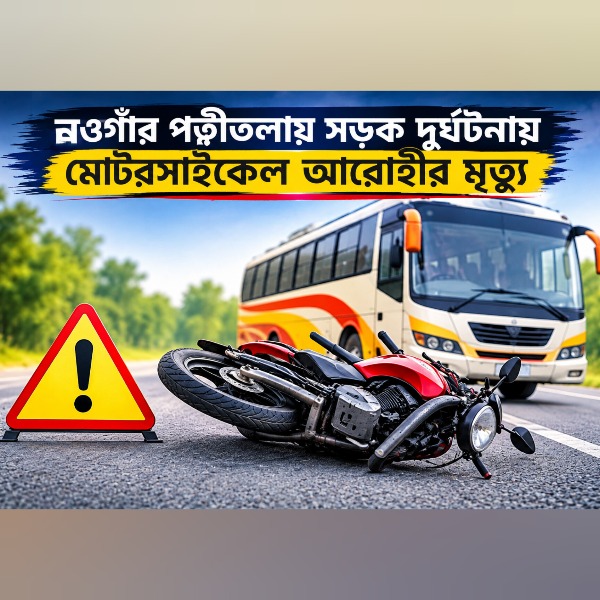 নওগাঁর পত্নীতলায় সড়ক দুর্ঘটনায় মোটরসাইকে