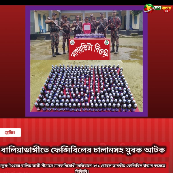 বালিয়াডাঙ্গীতে ফেন্সিবিলের চালানসহ যুবক 