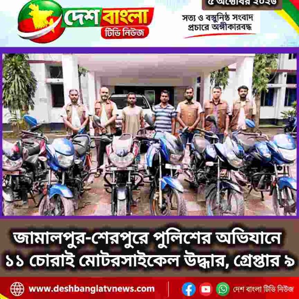 জামালপুর-শেরপুরে পুলিশের অভিযানে ১১ চোরা
