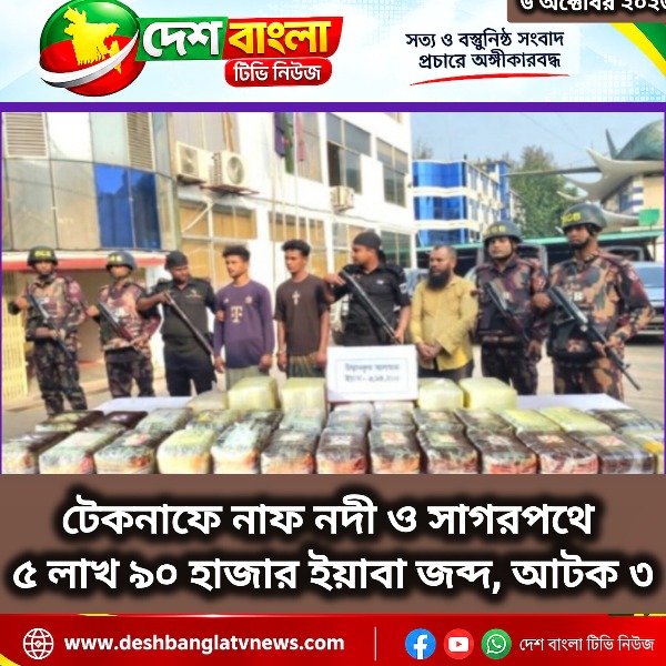টেকনাফে নাফ নদী ও সাগরপথে ৫ লাখ ৯০ হাজার
